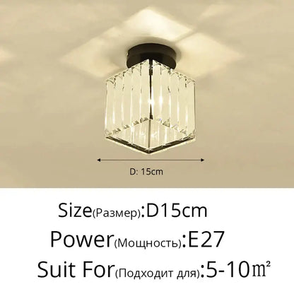 Modern crystal glass nordic led chandelier with clear crystal cube ceiling light and black metal base for dining room decorbites crystal glass