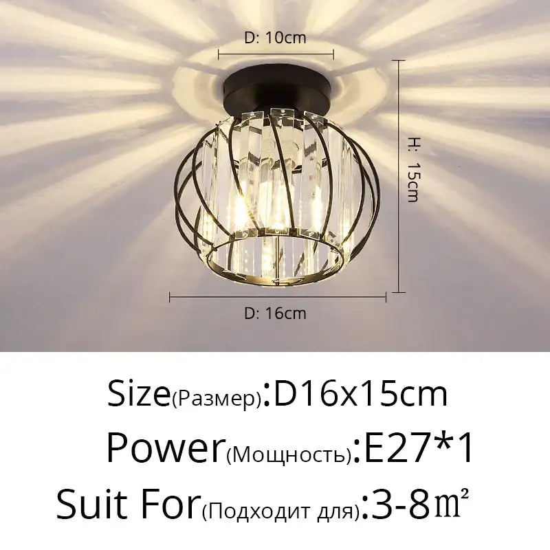 Modern crystal glass nordic led chandelier with gold and black metal frame and clear glass panels for dining room decorbites