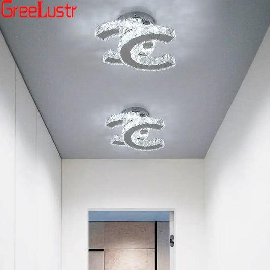 Modern crystal led ceiling lamps with crystal-encrusted fixtures and metallic base for living room decorbites crystal led lighting
