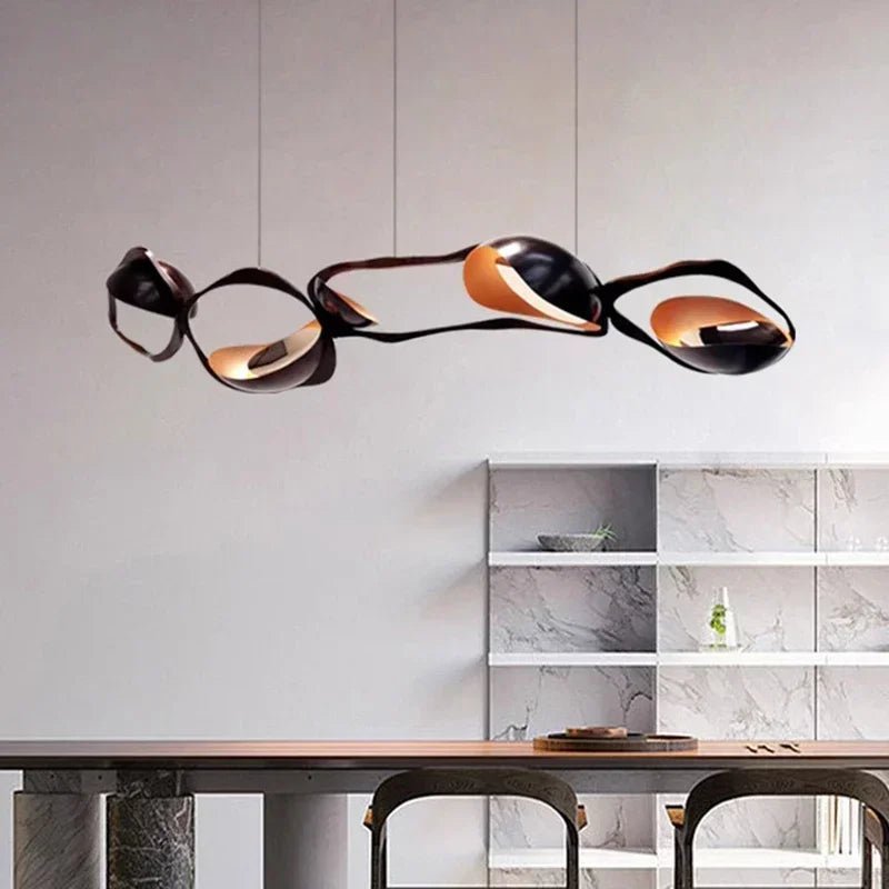 Modern Crystal Linear Pendant Light in Painted Iron - Decorbites