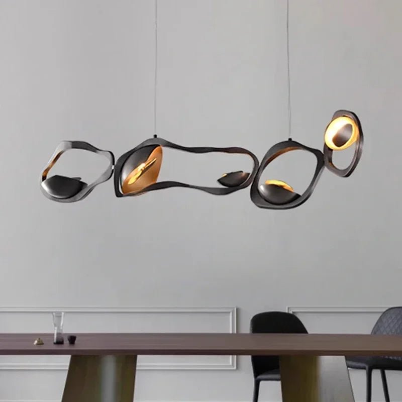Modern Crystal Linear Pendant Light in Painted Iron - Decorbites