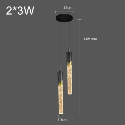 Modern Crystal Rod Pendant Light in Black or Gold - Decorbites