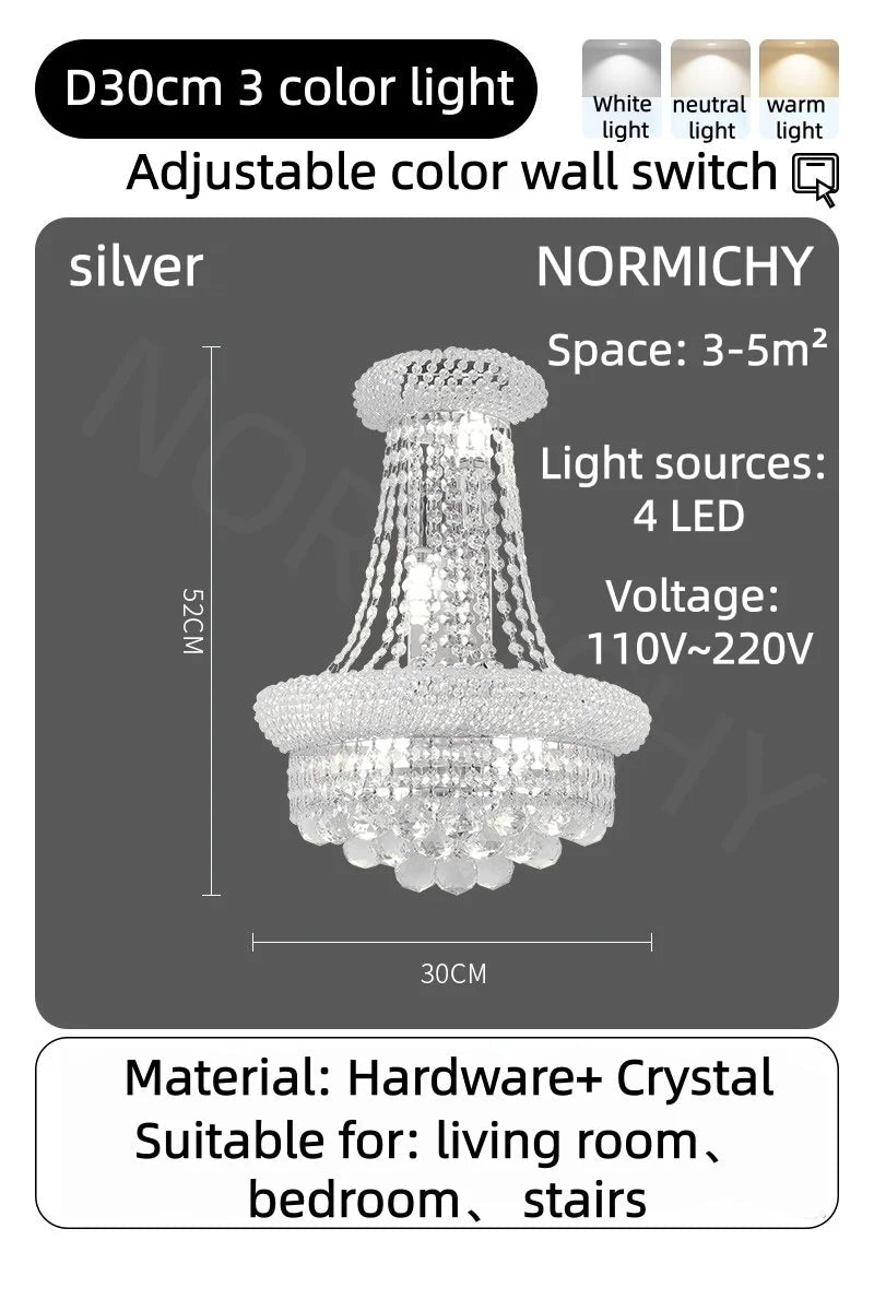 Modern Crystal Staircase Chandelier in Gold or Black - Decorbites