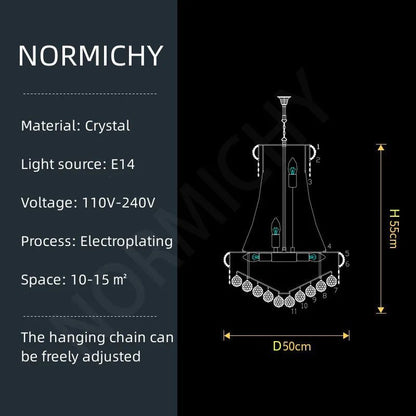 Modern Crystal Staircase Chandelier in Gold or Black - Decorbites
