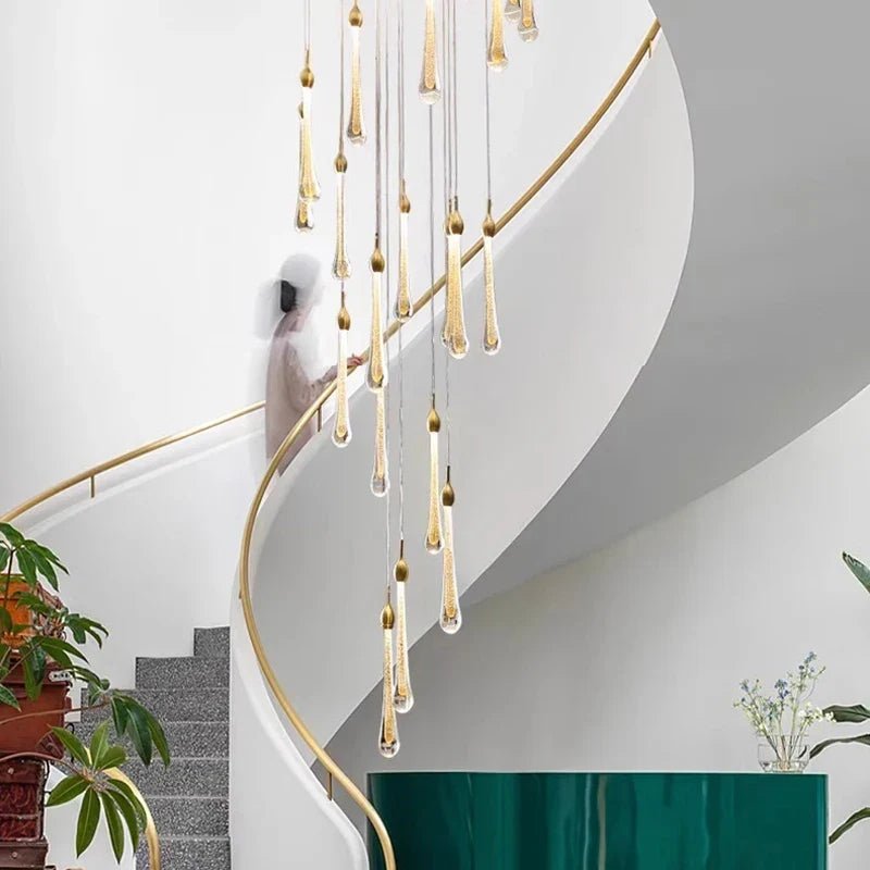 Modern Crystal Staircase Chandelier Pendant Light - Decorbites