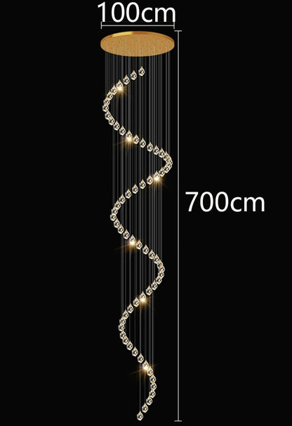 Modern Crystal Staircase Chandelier Pendant Light - Decorbites