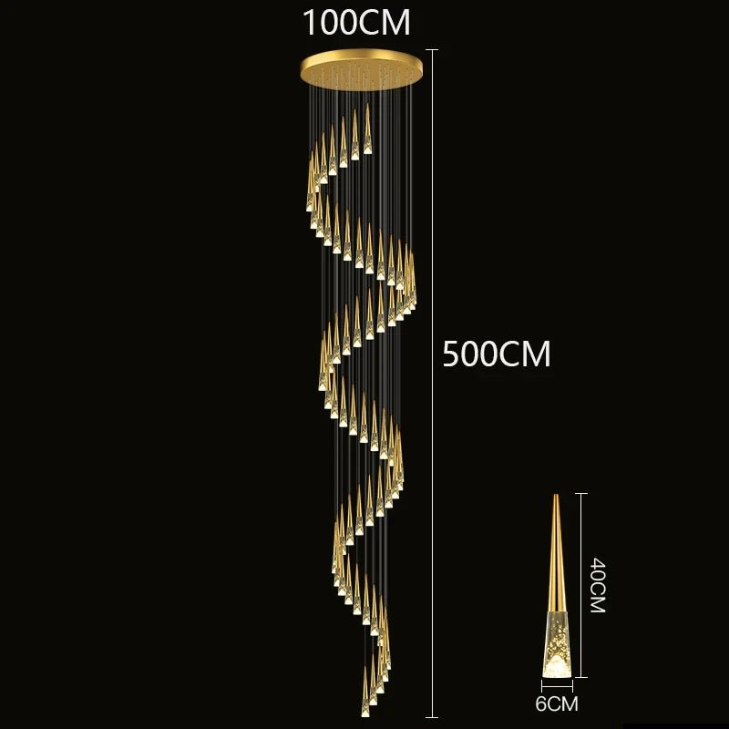 Modern Crystal Staircase Chandelier Pendant Light - Decorbites