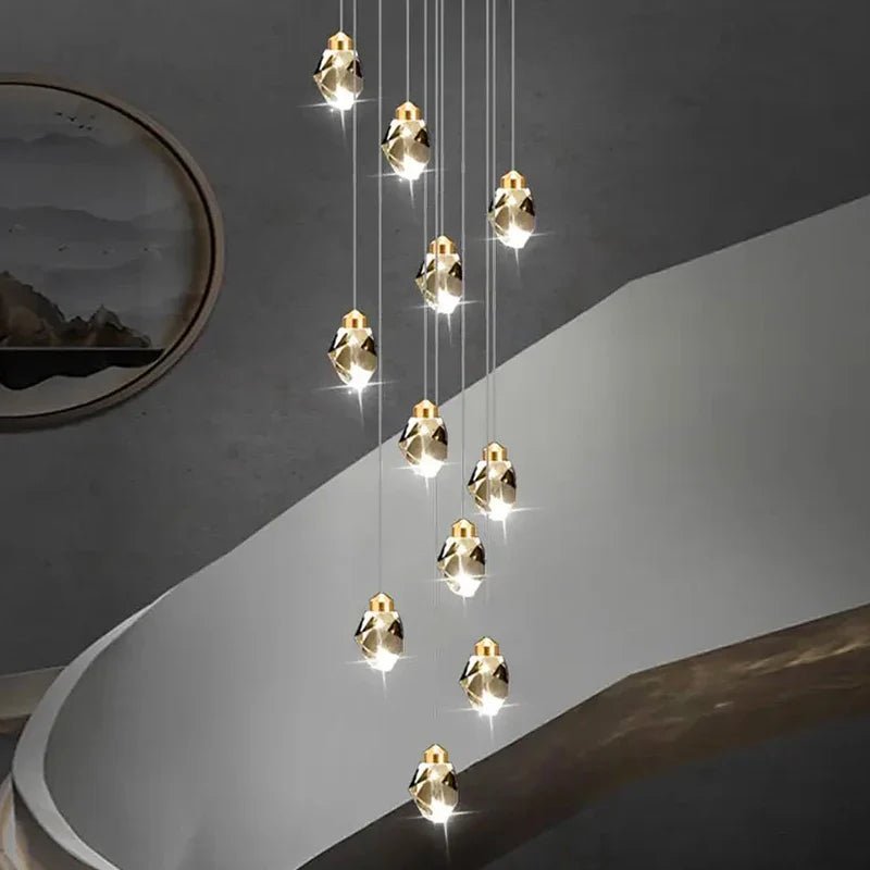 Modern Crystal Staircase Chandelier Pendant Light - Decorbites