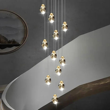 Modern Crystal Staircase Chandelier Pendant Light - Decorbites