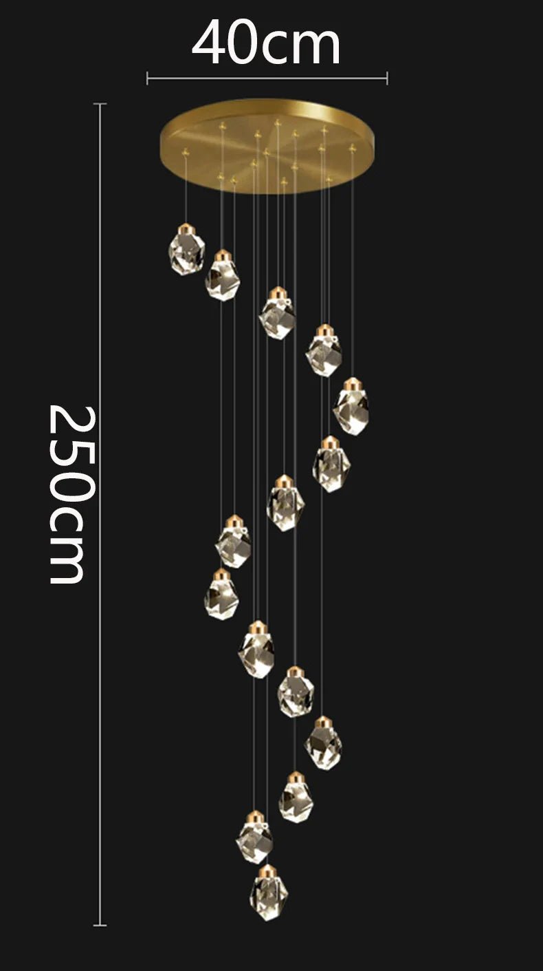 Modern Crystal Staircase Chandelier Pendant Light - Decorbites