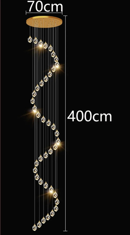 Modern Crystal Staircase Chandelier Pendant Light - Decorbites