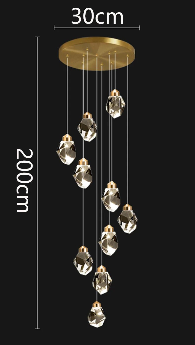 Modern Crystal Staircase Chandelier Pendant Light - Decorbites