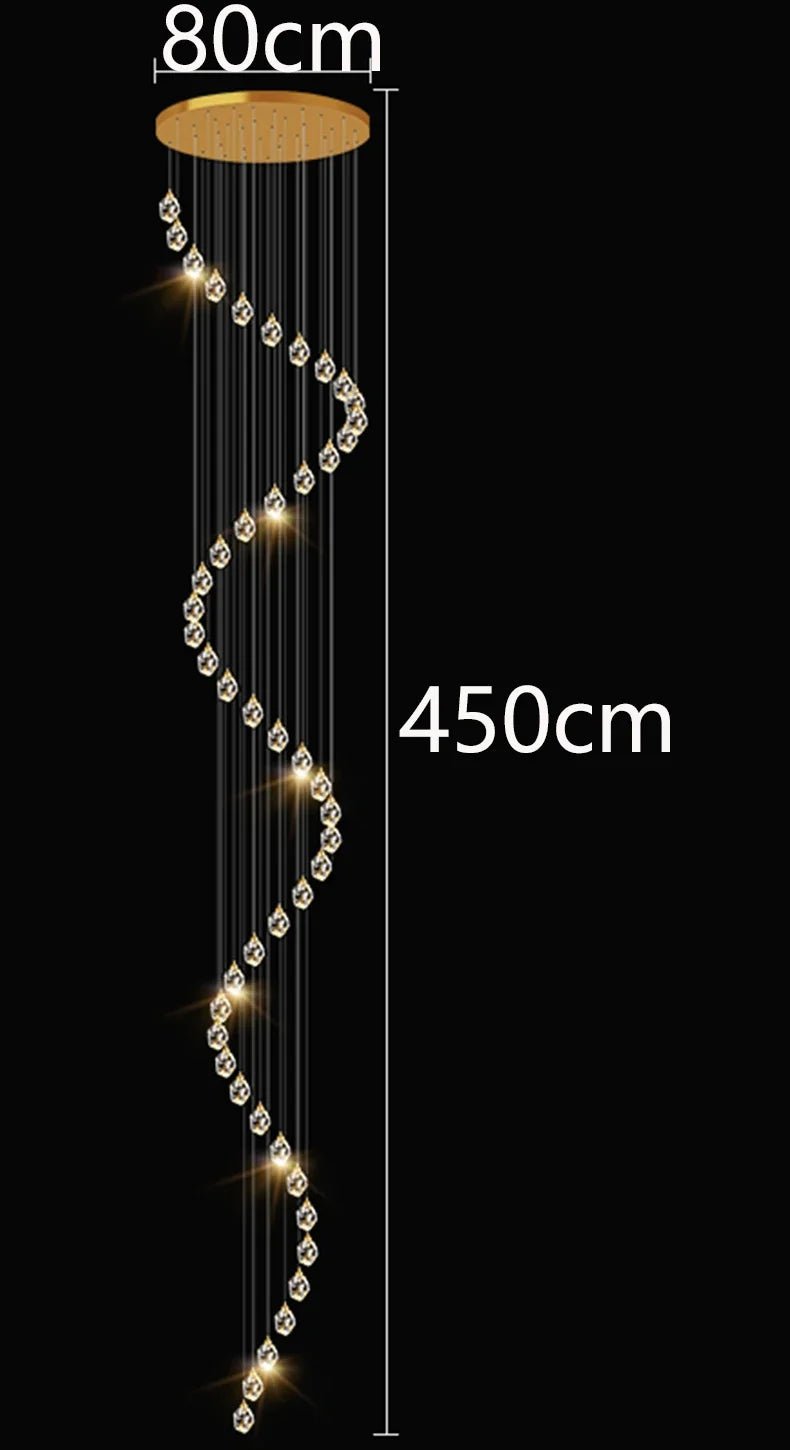 Modern Crystal Staircase Chandelier Pendant Light - Decorbites