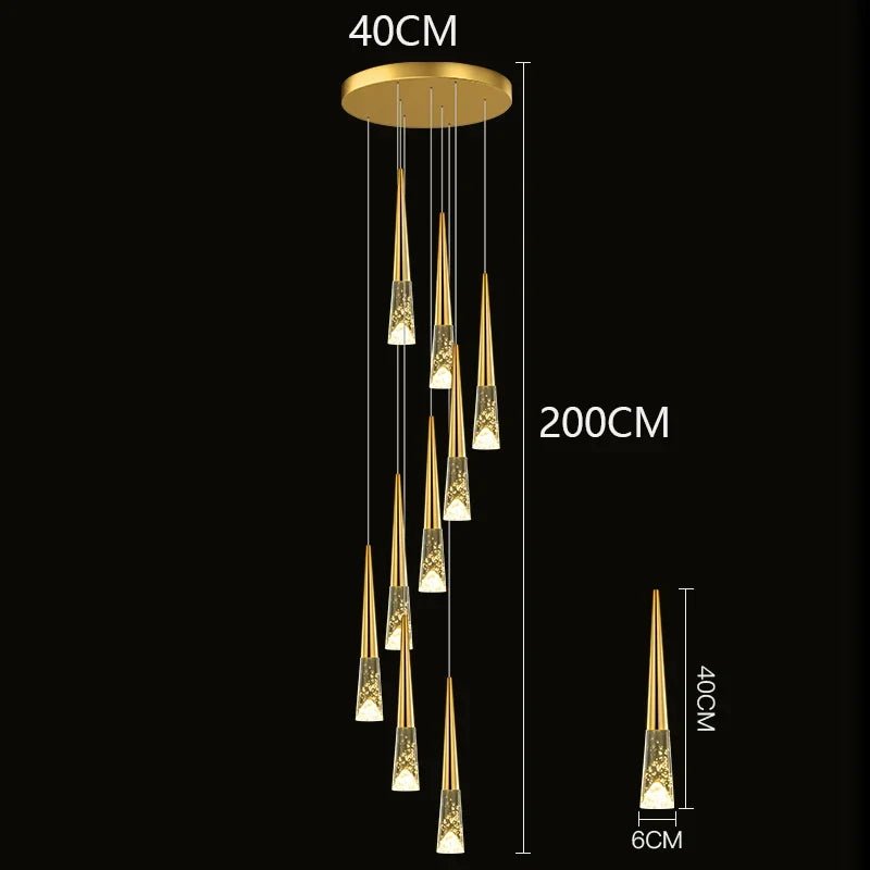 Modern Crystal Staircase Chandelier Pendant Light - Decorbites