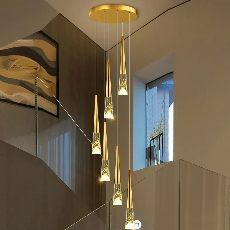 Modern Crystal Staircase Chandelier Pendant Light - Decorbites