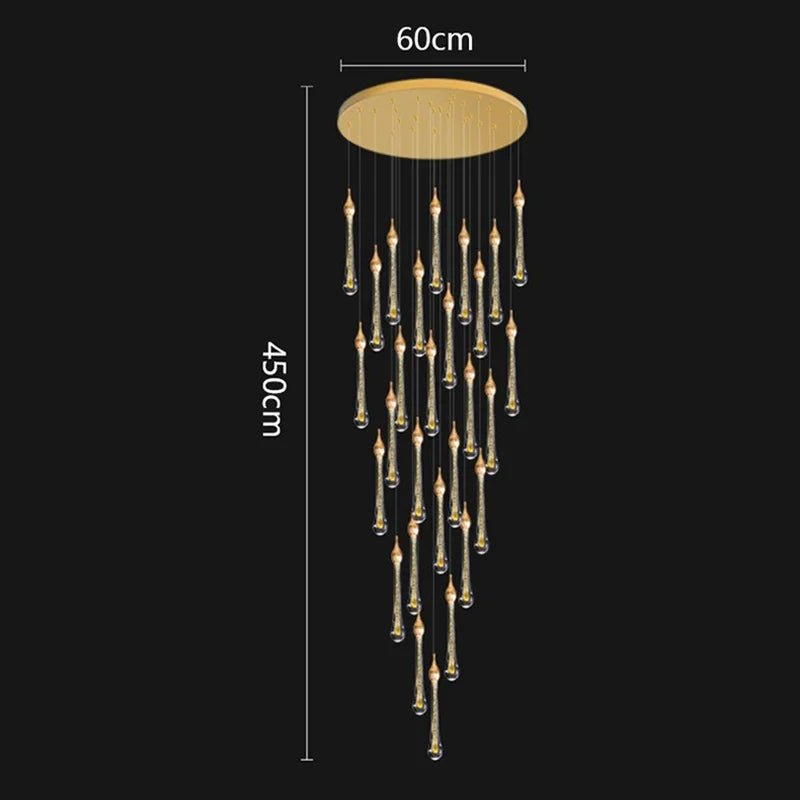 Modern Crystal Staircase Chandelier Pendant Light - Decorbites