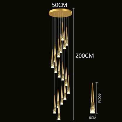Modern Crystal Staircase Chandelier Pendant Light - Decorbites