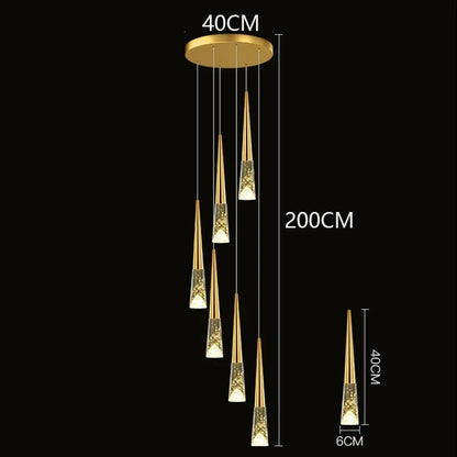 Modern Crystal Staircase Chandelier Pendant Light - Decorbites