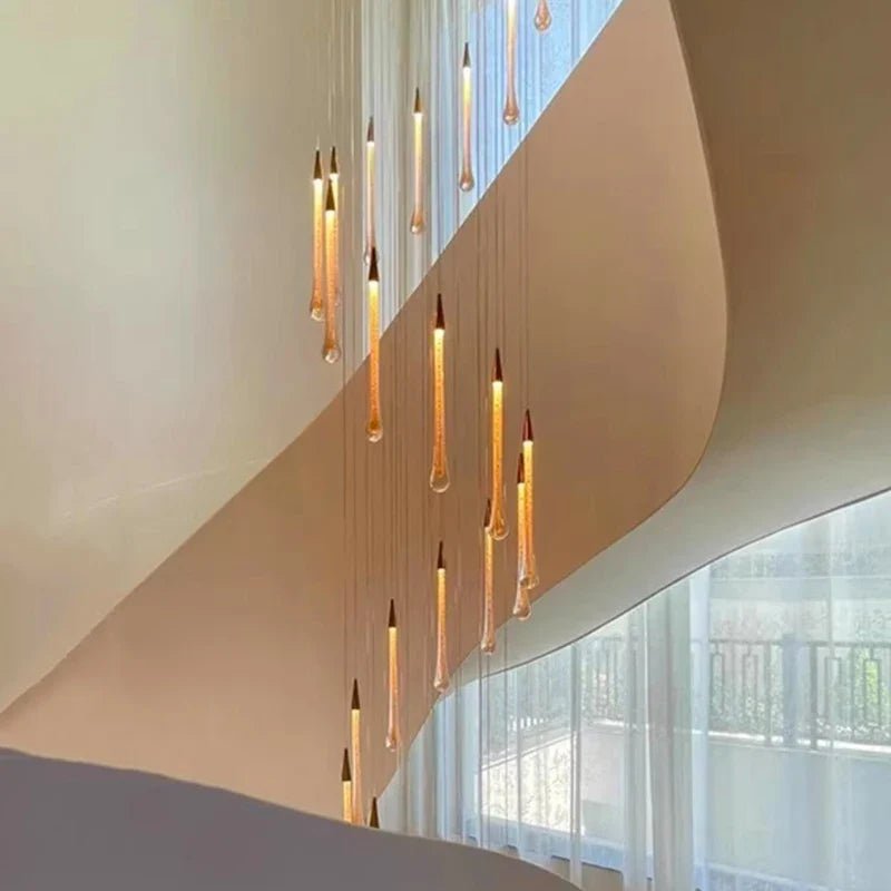 Modern Crystal Staircase Chandelier Pendant Light - Decorbites