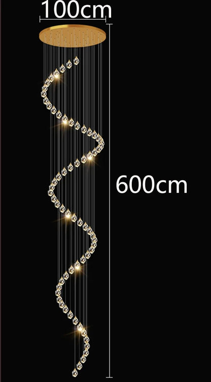 Modern Crystal Staircase Chandelier Pendant Light - Decorbites