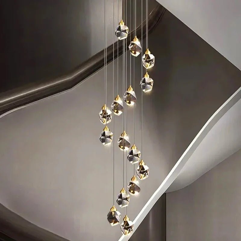 Modern Crystal Staircase Chandelier Pendant Light - Decorbites
