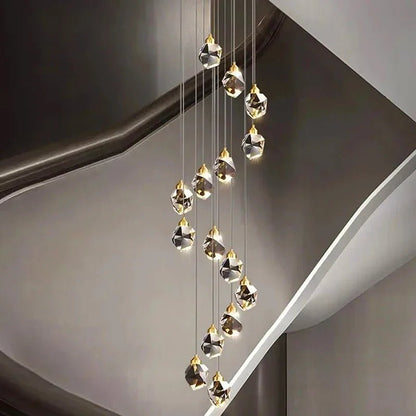 Modern Crystal Staircase Chandelier Pendant Light - Decorbites