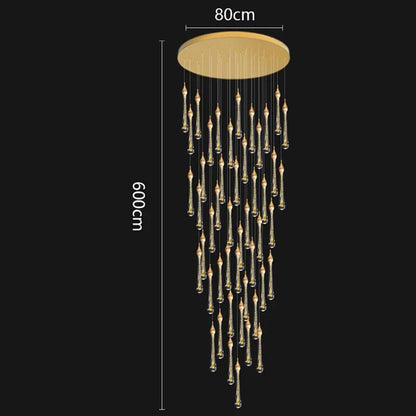 Modern Crystal Staircase Chandelier Pendant Light - Decorbites