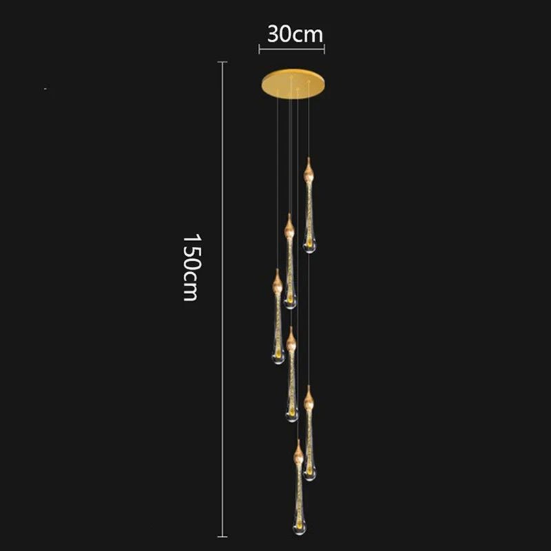 Modern Crystal Staircase Chandelier Pendant Light - Decorbites