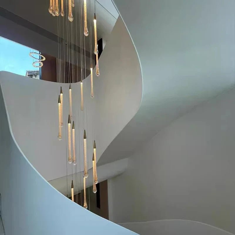 Modern Crystal Staircase Chandelier Pendant Light - Decorbites