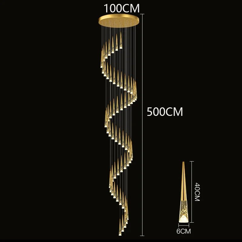 Modern Crystal Staircase Chandelier Pendant Light - Decorbites