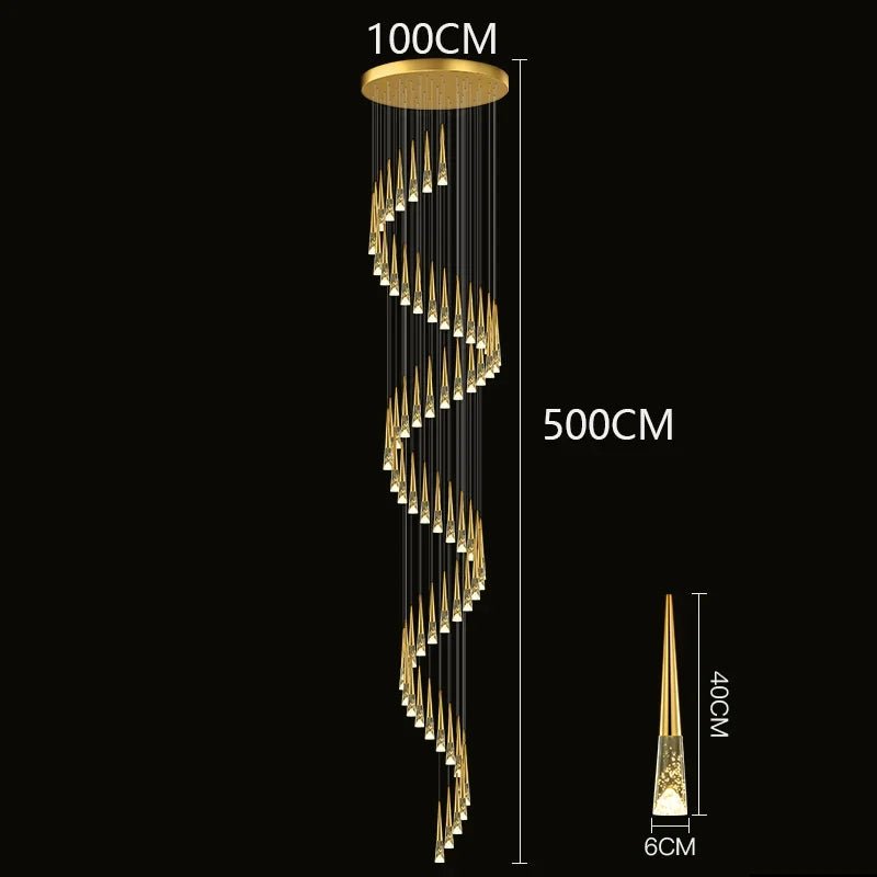 Modern Crystal Staircase Chandelier Pendant Light - Decorbites