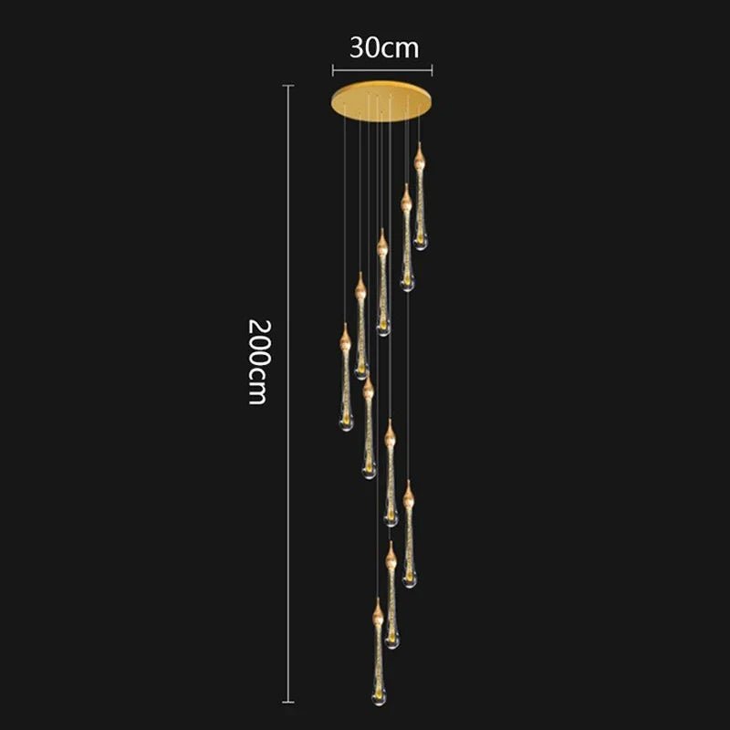 Modern Crystal Staircase Chandelier Pendant Light - Decorbites