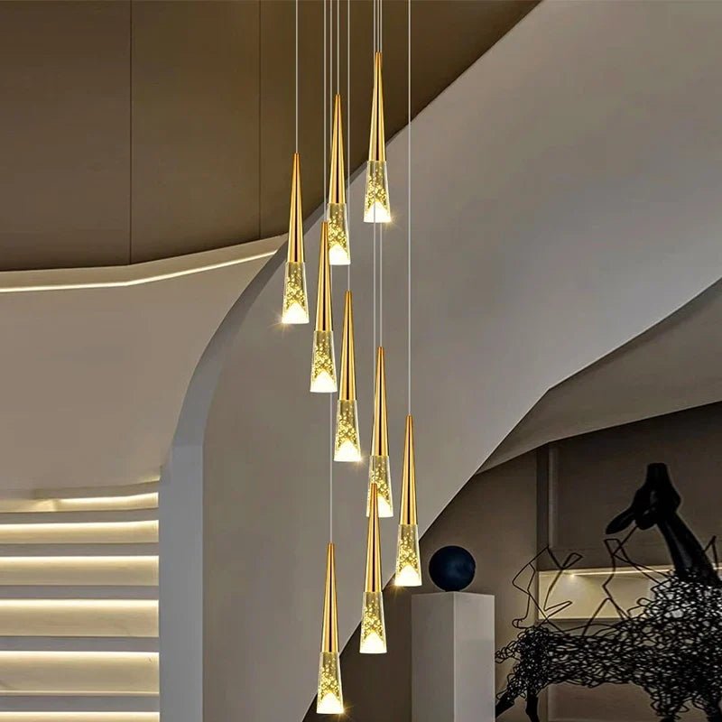 Modern Crystal Staircase Chandelier Pendant Light - Decorbites
