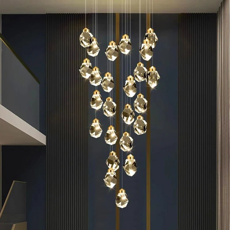 Modern Crystal Staircase Chandelier Pendant Light - Decorbites