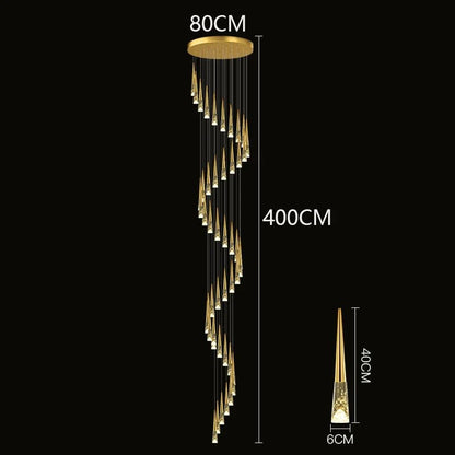 Modern Crystal Staircase Chandelier Pendant Light - Decorbites
