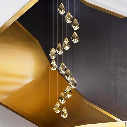 Modern Crystal Staircase Chandelier Pendant Light - Decorbites