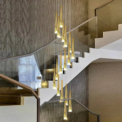 Modern Crystal Staircase Chandelier Pendant Light - Decorbites