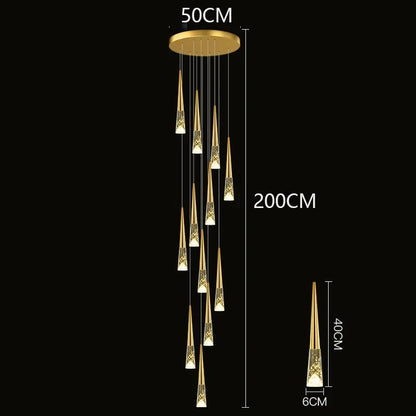 Modern Crystal Staircase Chandelier Pendant Light - Decorbites