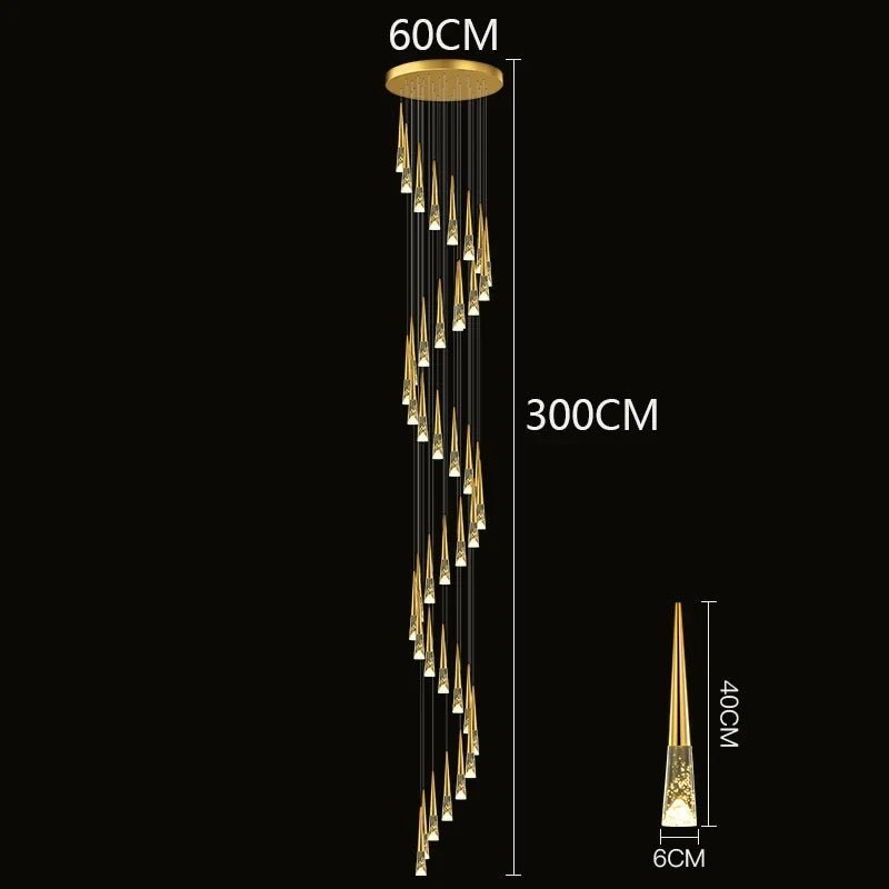 Modern Crystal Staircase Chandelier Pendant Light - Decorbites