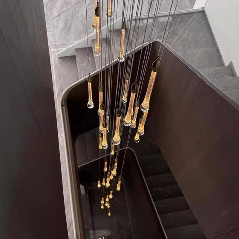 Modern Crystal Staircase Chandelier Pendant Light - Decorbites