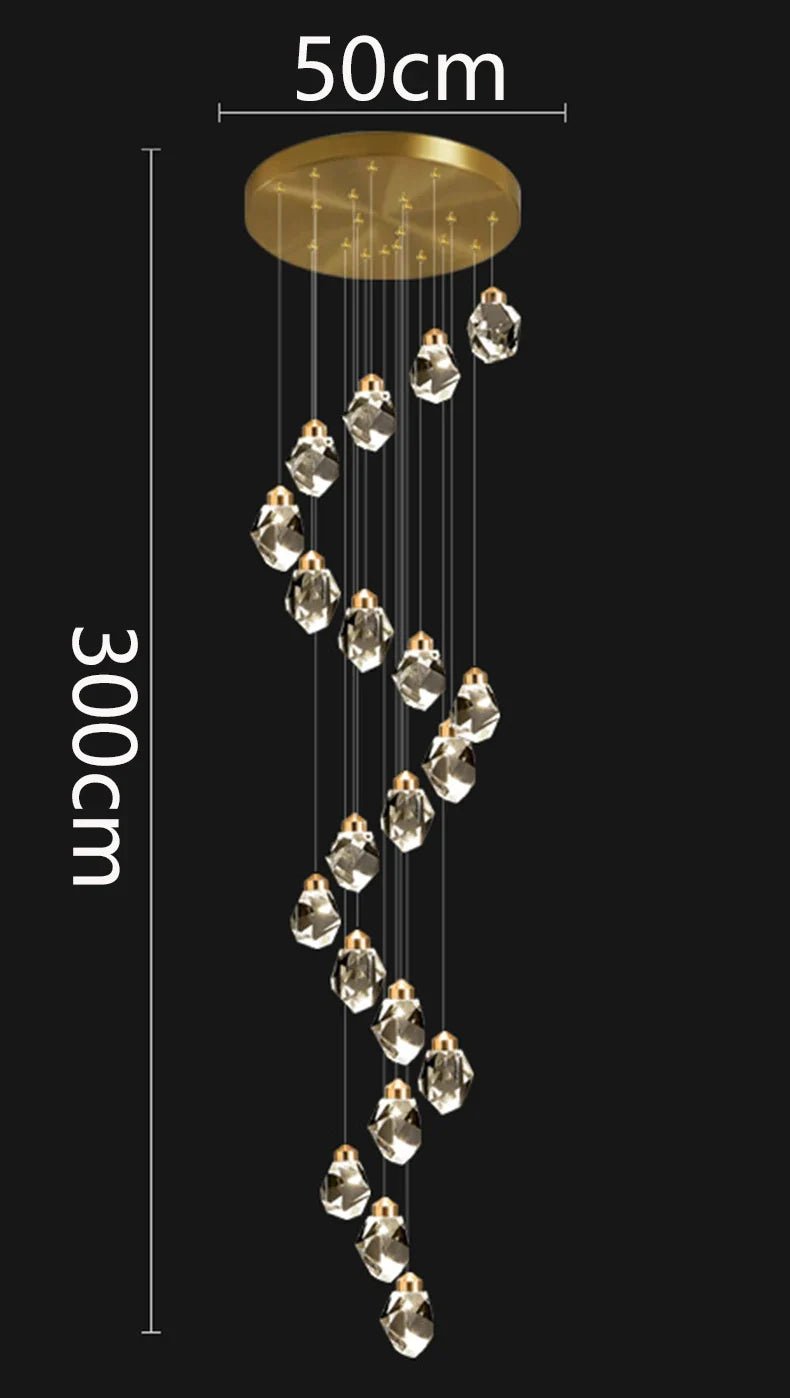 Modern Crystal Staircase Chandelier Pendant Light - Decorbites