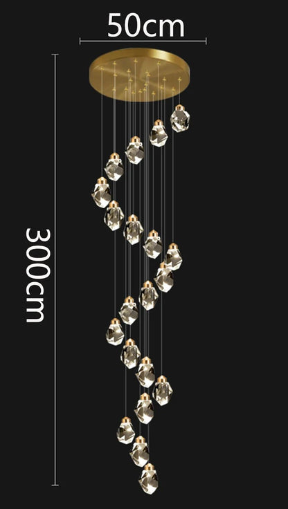 Modern Crystal Staircase Chandelier Pendant Light - Decorbites