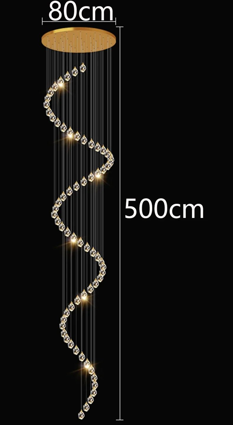 Modern Crystal Staircase Chandelier Pendant Light - Decorbites
