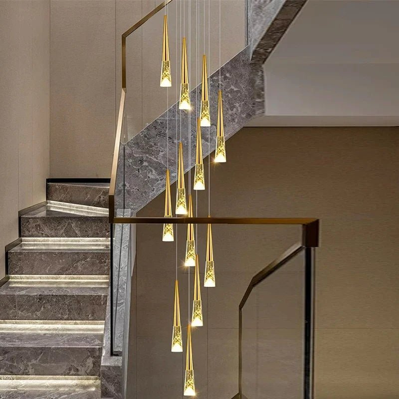 Modern Crystal Staircase Chandelier Pendant Light - Decorbites