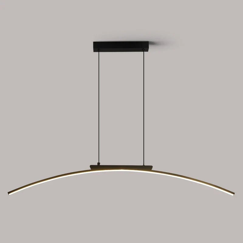 Modern Curved Bridge LED Pendant Light in Black or Gold - Decorbites
