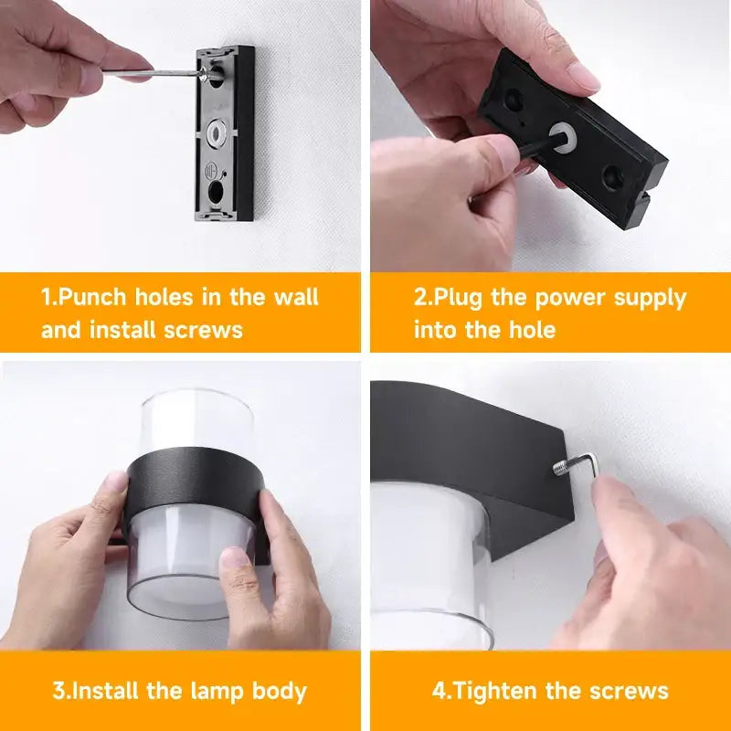 Modern cylindrical black led wall light with frosted glass shade and matte metal housing for decorbites led wall use