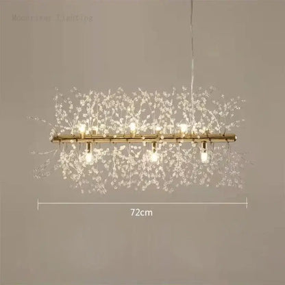 Modern dandelion crystal chandelier with a gold metal frame and delicate branches for living room decorbites dandelion