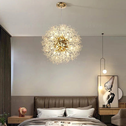 Modern Dandelion Starburst Pendant Light In Chrome - Decorbites
