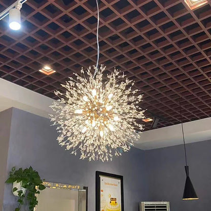 Modern Dandelion Starburst Pendant Light In Chrome - Decorbites