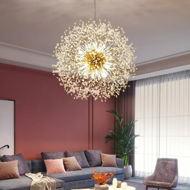 Modern Dandelion Starburst Pendant Light In Chrome - Decorbites